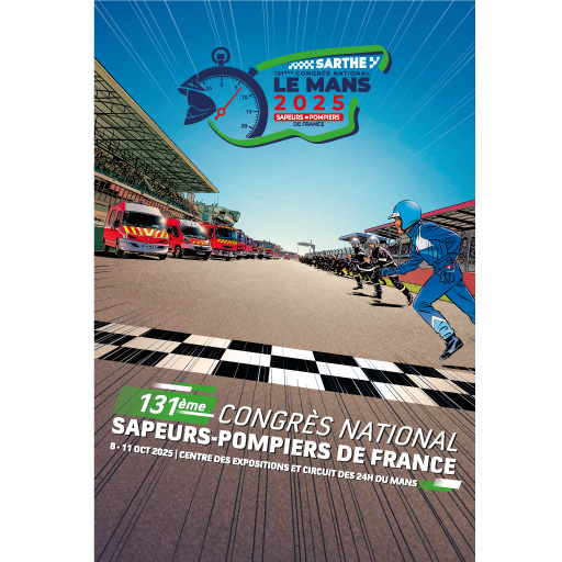 Affiche du congrés national des sapeurs pompiers où Wiconnect a participé à la mise en place d'installations informatiques.